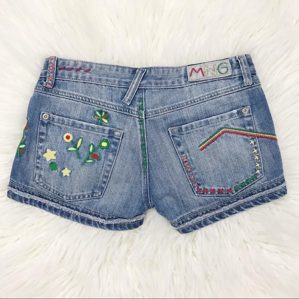 Mango Embroidered Denim Festival Shortie
